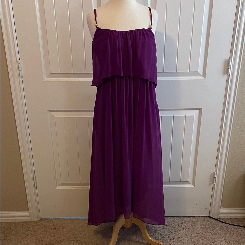 White House Black Market Purple High Low Dress